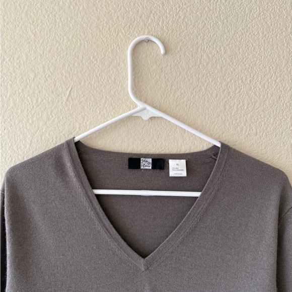 Avenue Women’s Charcoal V-Neck Sweater - Picture 3 of 9